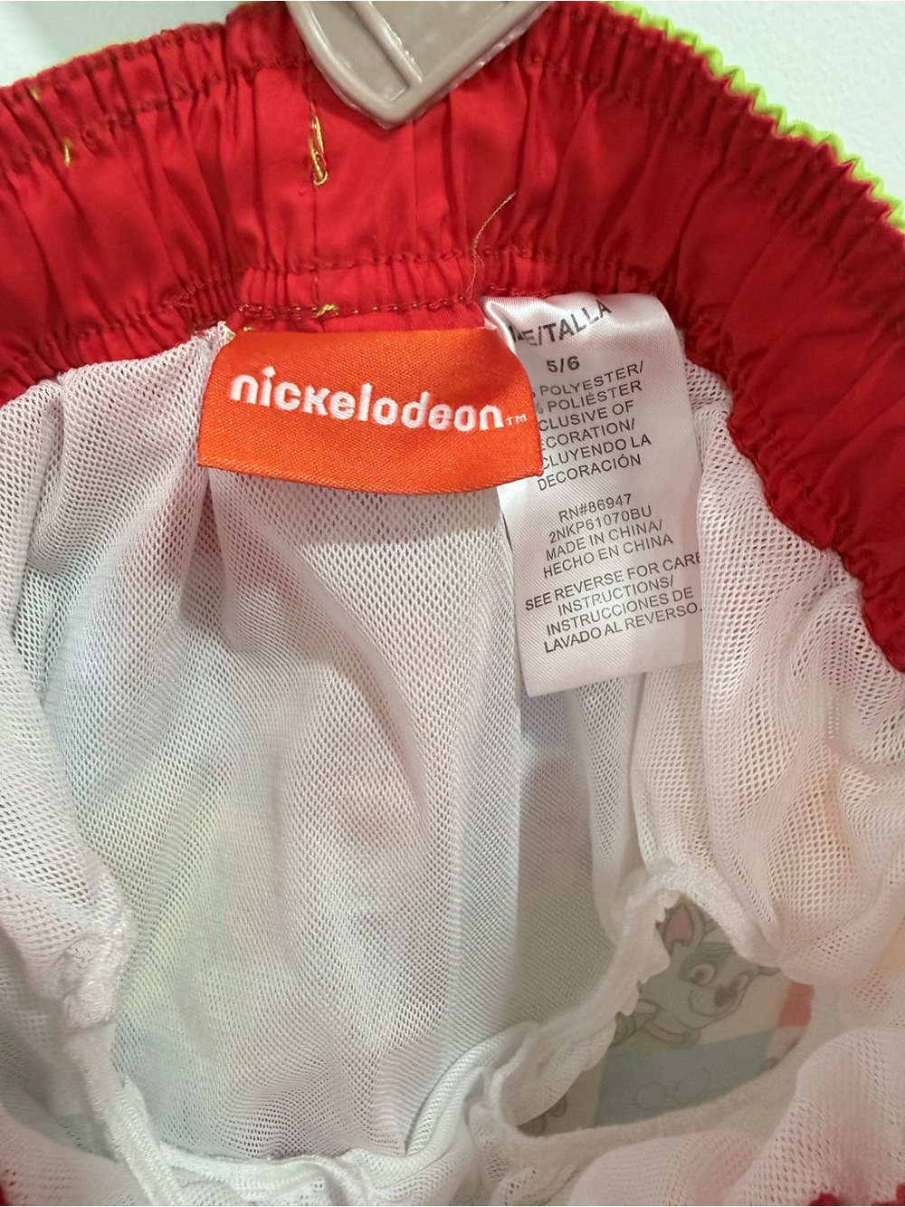 Nickelodeon Red and White Kids Swim Shorts with Character Liner - Picture 4 of 7